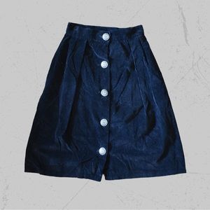 Vintage high waisted black button up skirt